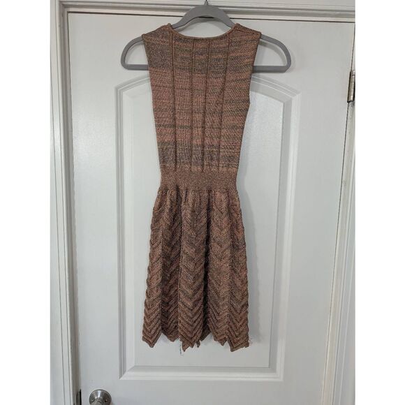 M Missoni Multicolor Lurex Knit Chevron Pattern Sleeveless Skater Dress‎ X-Small - Picture 6 of 6